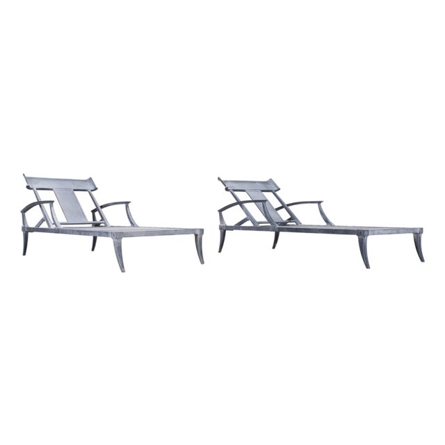 Pair of Neoclassical Greco-Roman Klismos Chaise Lounges For Sale