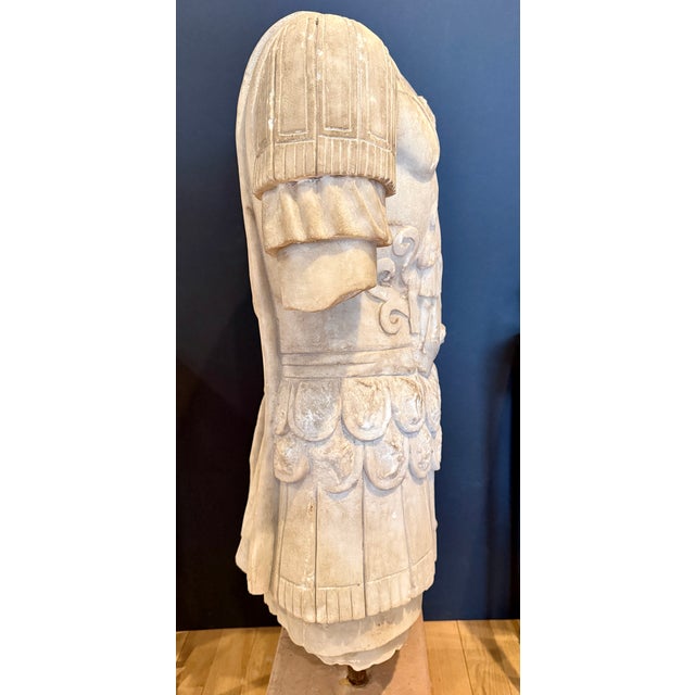 Life-Size Carved Marble Torso of a Roman Soldier, 20th Century For Sale - Image 10 of 15