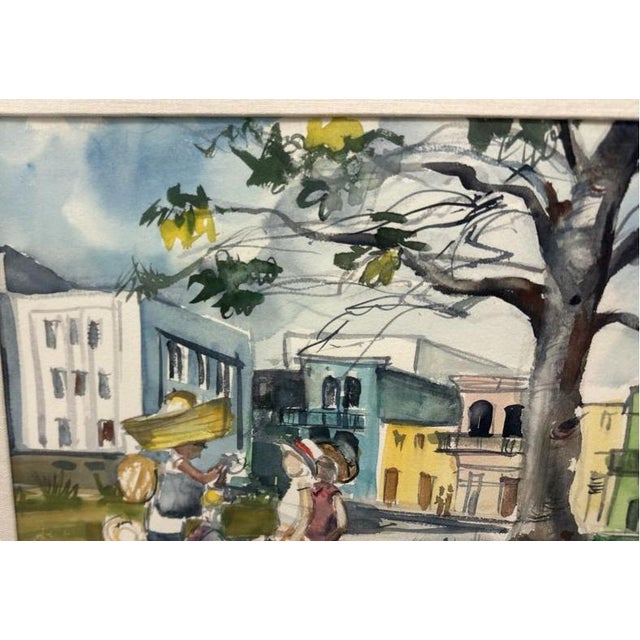 Mid 20th Century Original Sanford Brooks Street Scene Watercolor Painting For Sale In Phoenix - Image 6 of 8