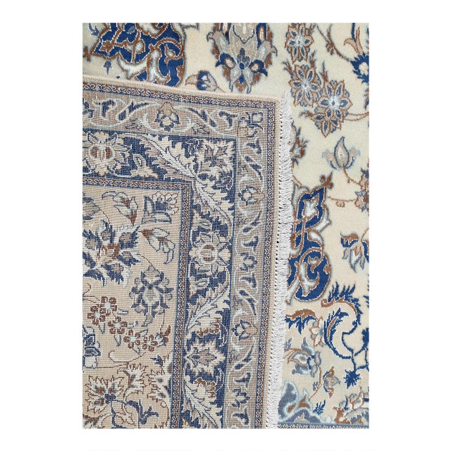 Traditional Pasargad DC Fine Hand Knotted Silk & Wool Nain For Sale - Image 3 of 4