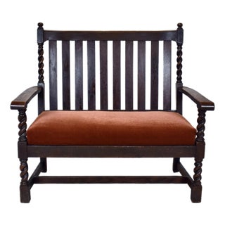 Stickley Brothers Mission Oak Bench Settee Slat Back Barley Twist Legs For Sale