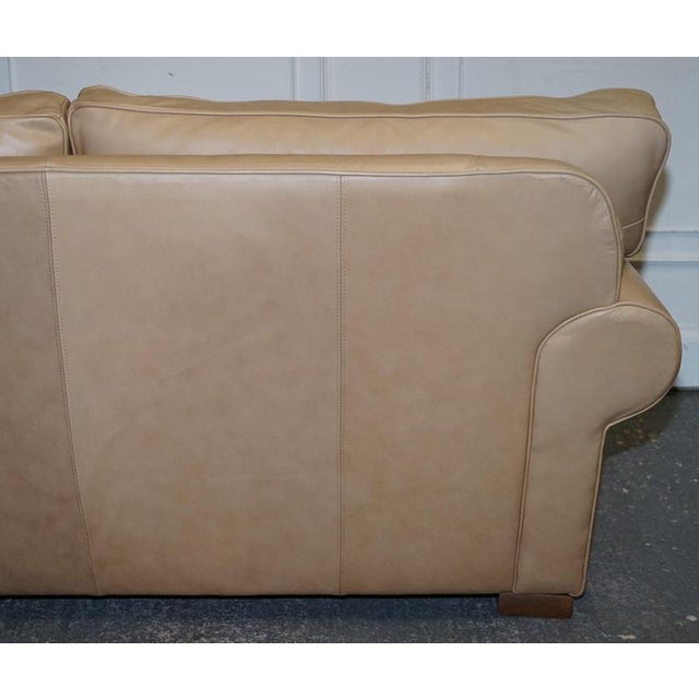 Latte Brown Leather Two Seater Sofa by Multiyork England For Sale - Image 17 of 18