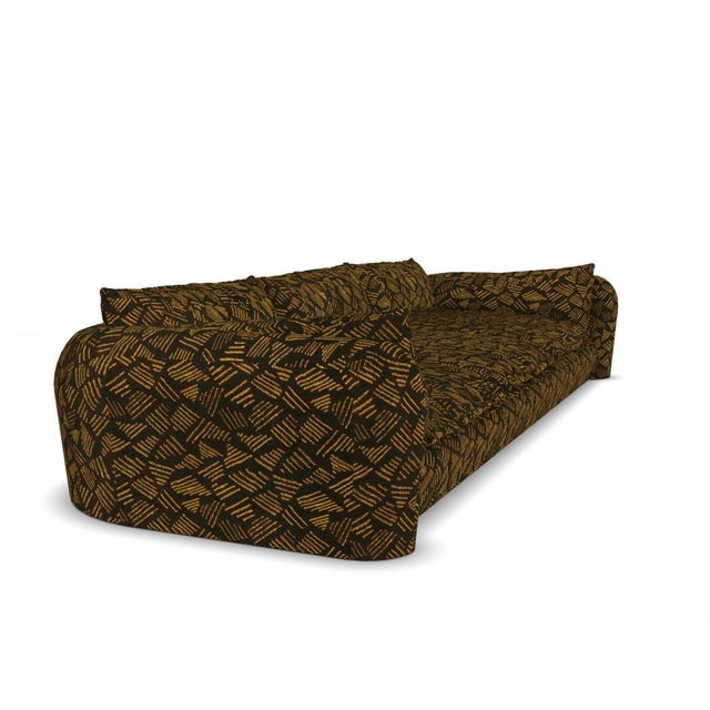Modern Comfy Sofa in Charcoal Fabric by Collector For Sale - Image 4 of 6