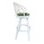 Mid-Century Modern Set of Three Coastal White Rattan Swivel Counter Stools Banana Leaves Upholstery For Sale - Image 3 of 6