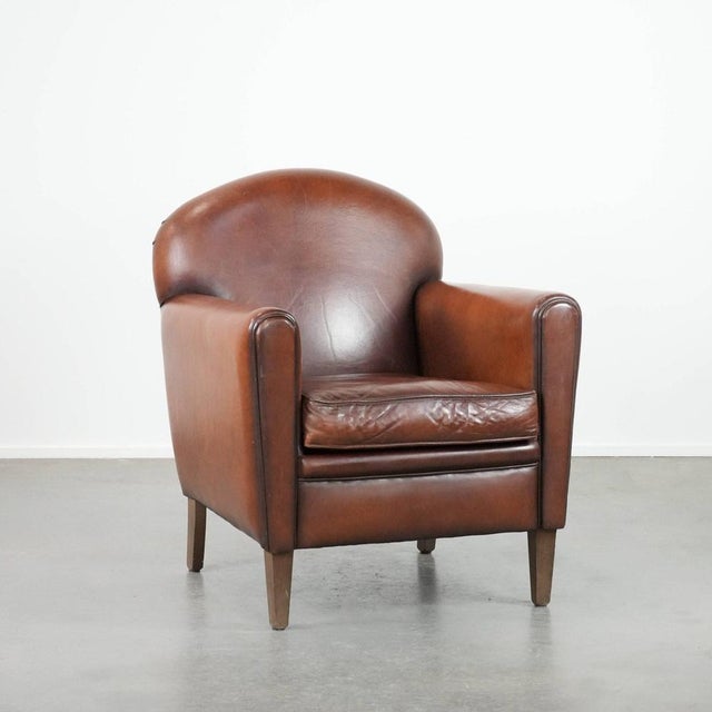 Art Deco Club Chair in Sheepskin Leather For Sale - Image 14 of 14