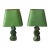 Vintage Mid-Century Modern Green Ceramic Table Lamps – Pair For Sale
