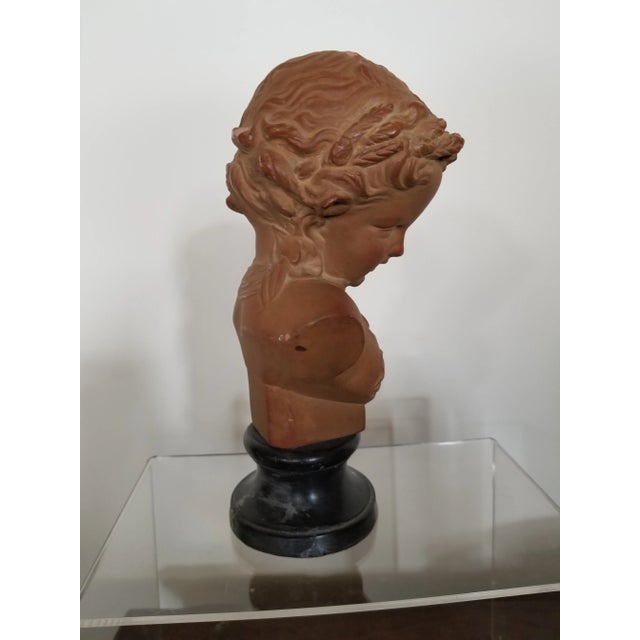1960s Small French Style Terracotta Bust For Sale - Image 4 of 8