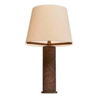 Table Lamp in Bronze by Antoine Callebaut for Jules Wabbes, Belgium, 1970s For Sale