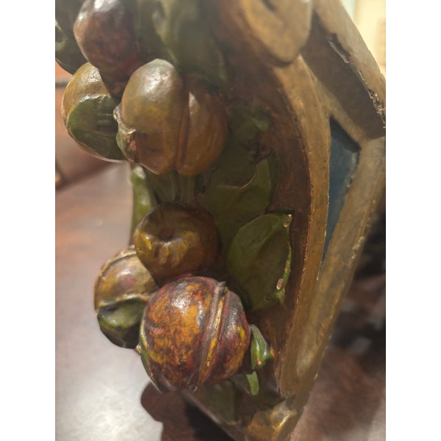 Ready to Hang Antique Late 19th Century Barbola-Style Fruit Motif Decorative Corbel / Architectural Ornament – 9” For Sale - Image 12 of 18