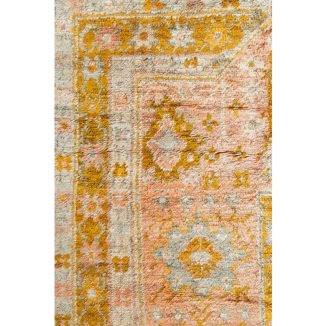 Hollywood Regency Ivory Angora Antique Oushak Rug - 8'5" x 11'2" For Sale - Image 3 of 12