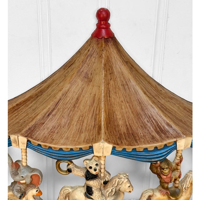1970s Vintage 1979 Circus Animal Carousel Wall Hanging Sculpture - 22" For Sale - Image 5 of 10