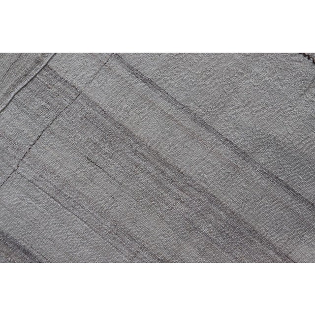 Mid 20th Century Stripe Design Turkish Vintage Kilim Rug in Shades of Ivory Cream and Taupe For Sale - Image 12 of 12
