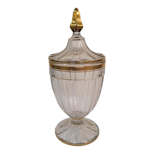 Antique Heisey Glass Candy Jar With Lid Chairish