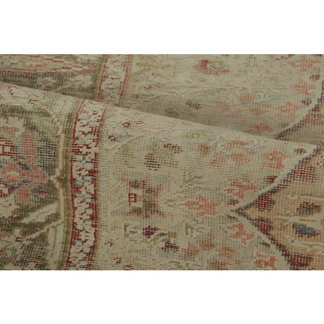 Antique Distressed Turkish Rug With Florals in Beige Tones - Rug & Kilim For Sale - Image 9 of 9