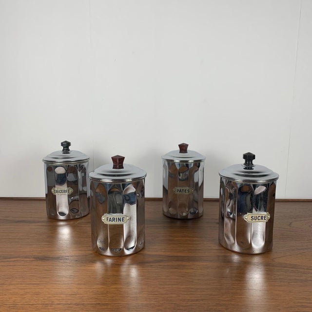 Chrome-Plated Copper Storage Jars from Dab, 1950s, Set of 4 For Sale - Image 10 of 16