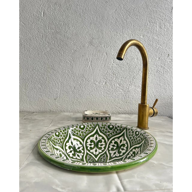 Undermount Sink With Soap Holder, Ceramic Basin- 2 Piece Set For Sale - Image 4 of 9