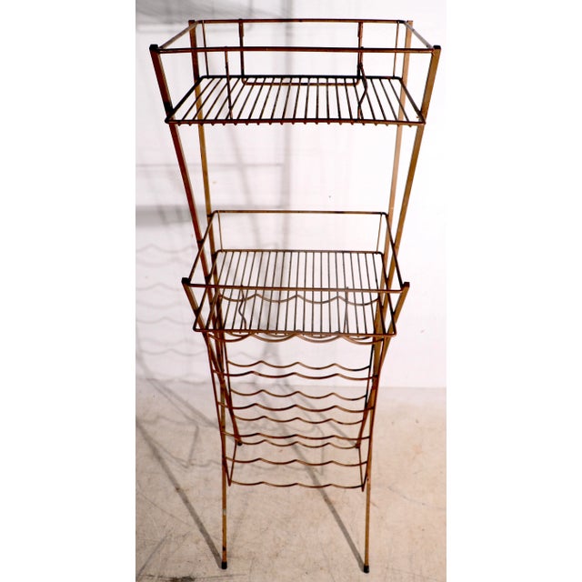 Metal Mid Century Wrought Iron Wine Rack Display Stand Made in Usa Ca 1950/1970’s For Sale - Image 7 of 13