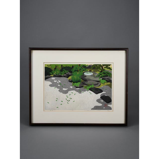 1990s Masao Ido, Ryokufu, 1991, Woodblock Print, Framed For Sale - Image 5 of 5