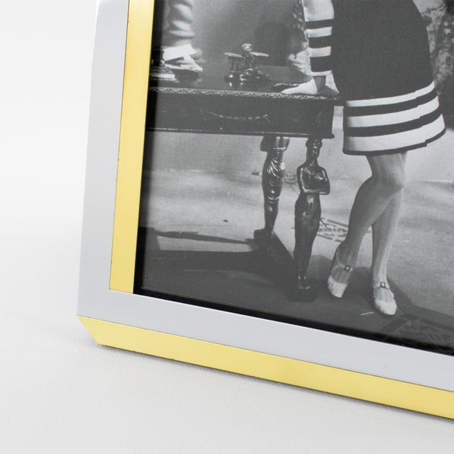 Lancel Paris Chrome and Brass Geometric Kinetic Picture Frame, Circa 1970 For Sale In Atlanta - Image 6 of 10