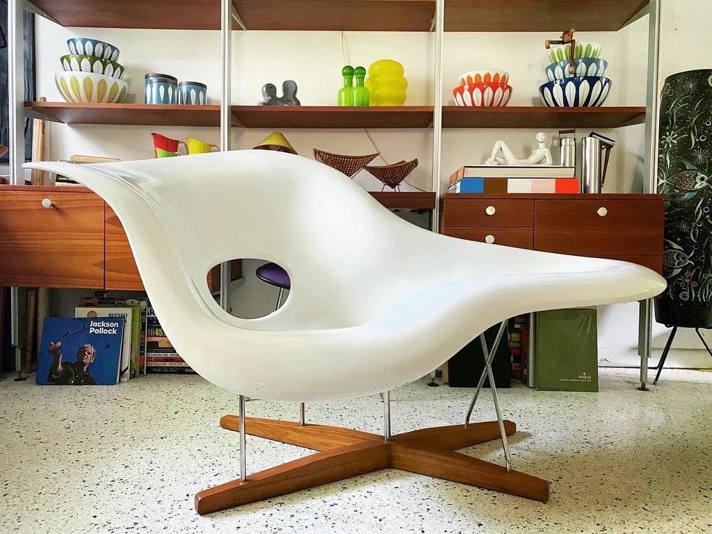 Vintage 1990s Eames La Chaise Lounge Chair | Chairish
