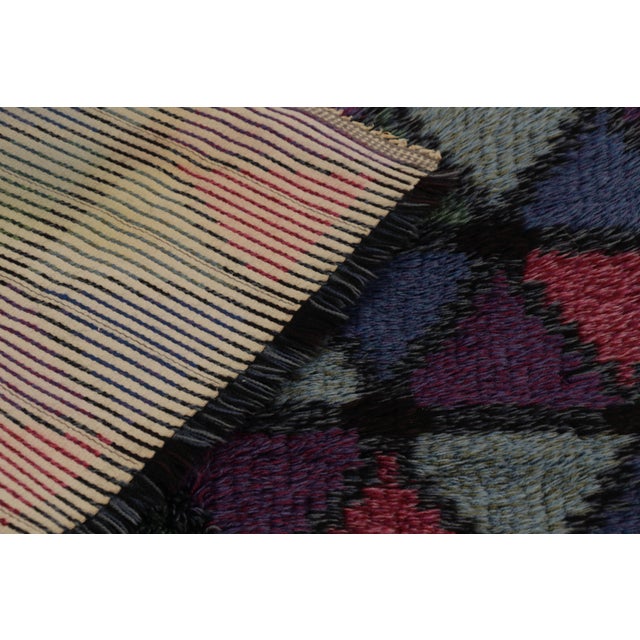 Pink Vintage Swedish Rya Rug, Colorful Scandinavian Geometric Patterns - Rug & Kilim For Sale - Image 8 of 8