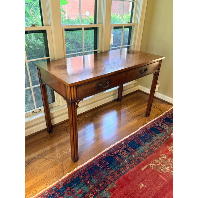 Wood Grand Scale Antique Georgian Library Table For Sale - Image 7 of 17