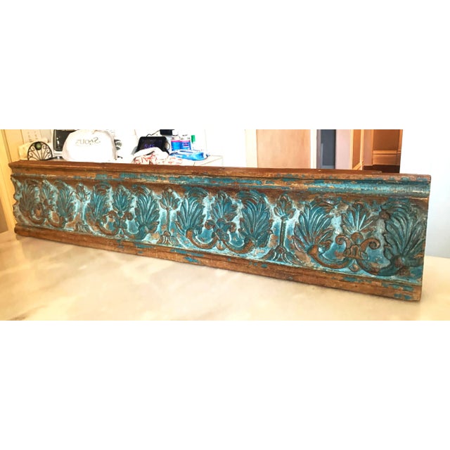 Wood Antique Indian Rosewood Temple Door Beam For Sale - Image 7 of 13