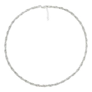 Modernist Solid Silver Twisted Chain Collar Necklace For Sale