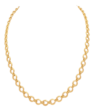24 Karat Pure Gold Hand Made Yellow Gold Link Chain Necklace, 22.3 Gm, 16 Inch