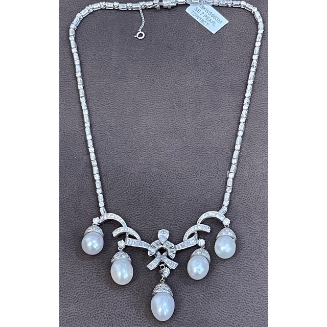 Antique Diamond Pearl Suite in 18 Karat White Gold, Bridal, Estate For Sale - Image 13 of 18