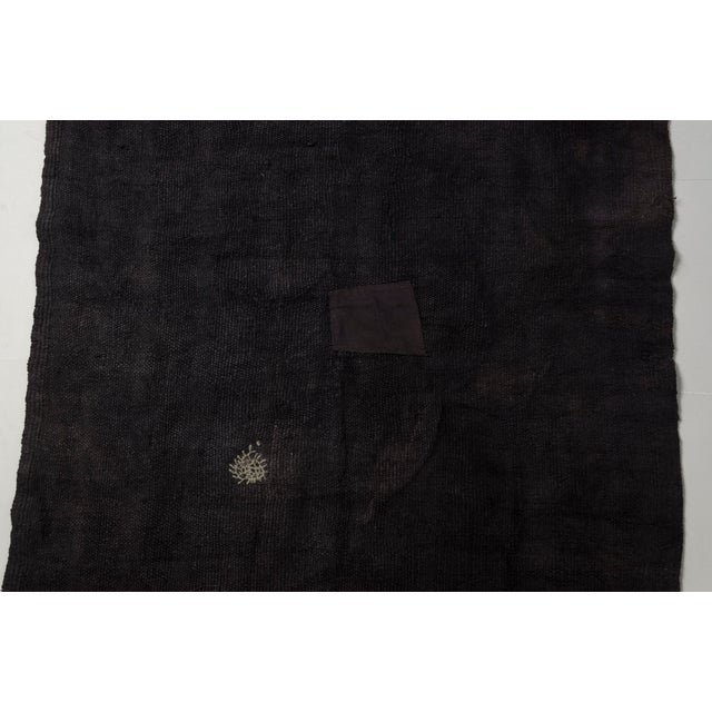 Vintage Black Turkish Hemp Kilim For Sale - Image 4 of 10