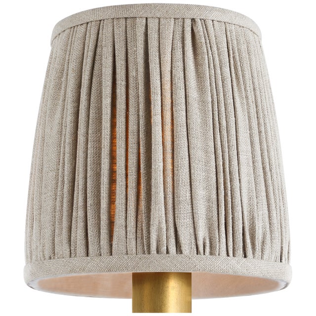 Visual Comfort Signature 5" Pleated Natural Linen Shade For Sale