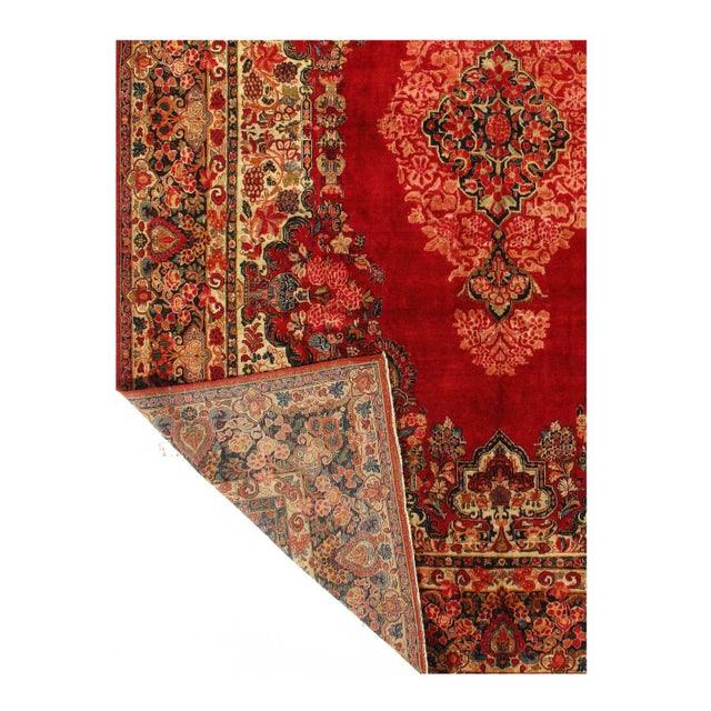 Traditional Red Antique Persian Sarouk 10' 3'' X 13'11'' For Sale - Image 3 of 4