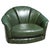 Green Mid-Century Italian Fan Back Club Chair in Leather For Sale - Image 8 of 8