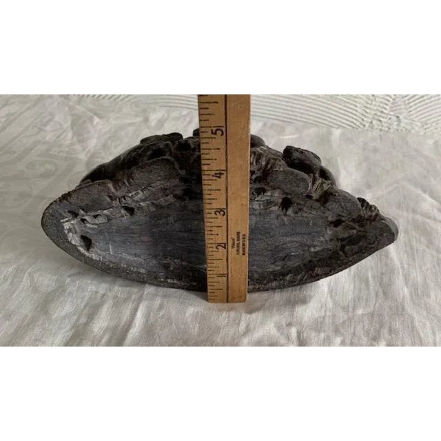 Chinese Antique Carved Dogs Soapstone Brush Washer & Stand For Sale - Image 10 of 11