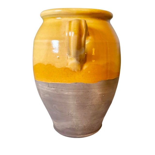 Mid 20th Century Vintage Mid-Century Italian Mustard Glazed Terracotta "Orcio" Jar – 8" For Sale - Image 5 of 8