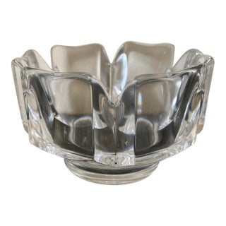 Scandinavian Crown Orrefors Crystal Catchall Bowl, Signed For Sale