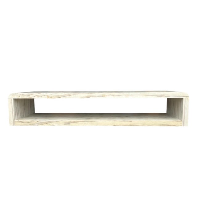 Contemporary Waterfall Coffee Table in Multi-Tonal Wood For Sale - Image 4 of 5