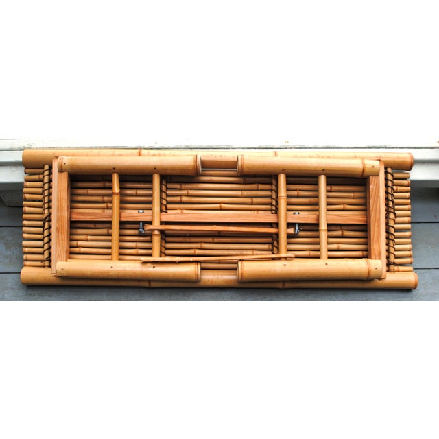 Wood Vintage Bamboo Folding Bench For Sale - Image 7 of 7