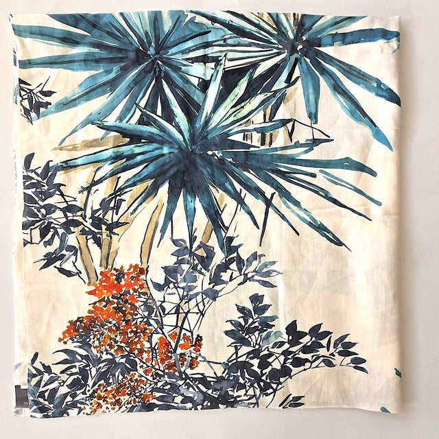 Textile Jim Thompson Cassia Fabric in Teal, 56"/1.5 Yards For Sale - Image 7 of 11