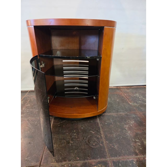 Mid Century Danish Modern Stereo Tv Stand Swivel Bdi Furniture For Sale In San Diego - Image 6 of 8