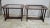 A Pair Bassett Furniture Industries Mid-Century Modern Walnut and Glass Inset Side Tables. Measures 20" in width, 30" in...