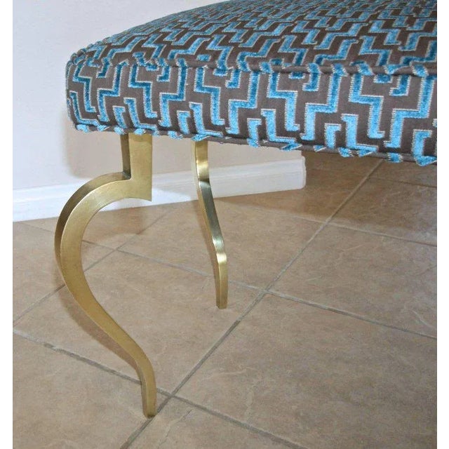 Italian Mid-Century Modernist Cabriole Leg Brass Bench For Sale - Image 9 of 12