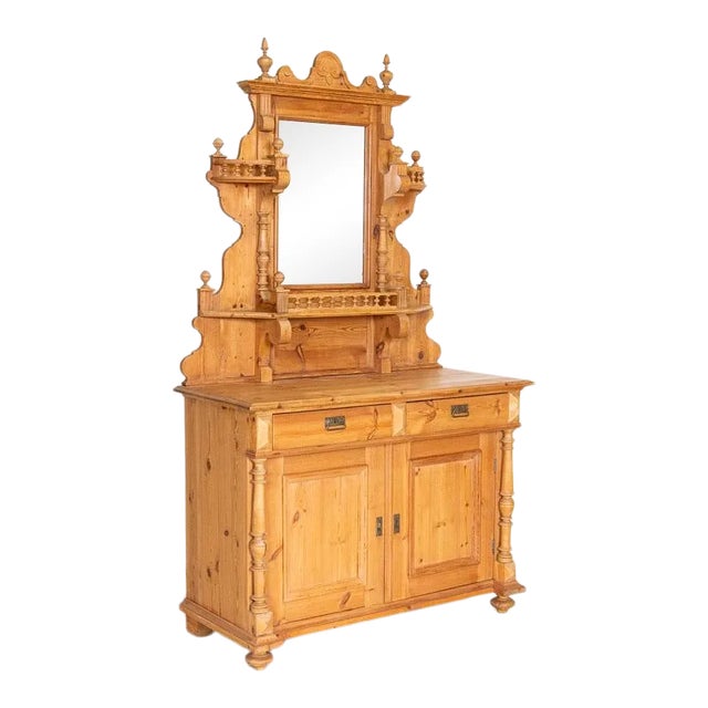 Antique Pine Sideboard Buffet With Mirror Chairish