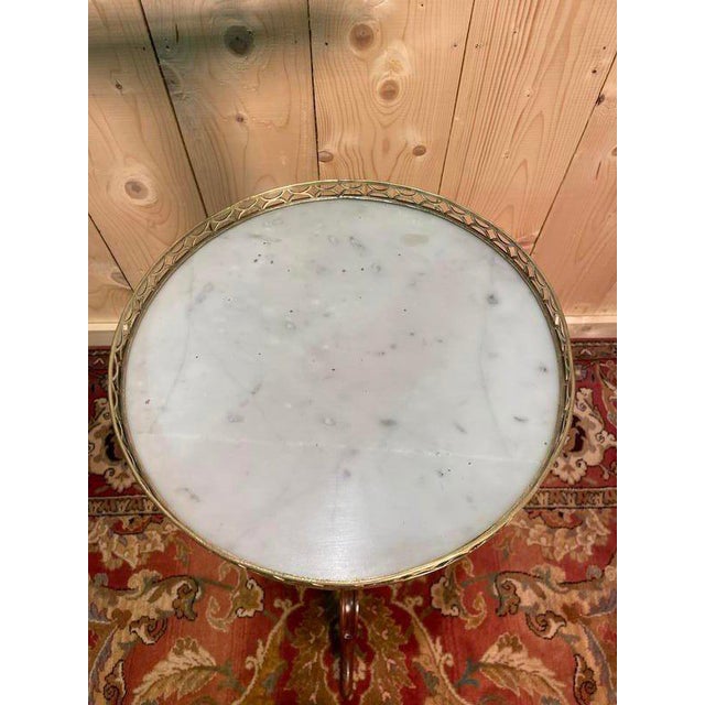 Louis XVI Style Tripod Rack and Pinion Pedestal Table For Sale - Image 3 of 7