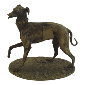 Bronze Greyhound Dog Sculpture by Alphonse Giroux c 1860