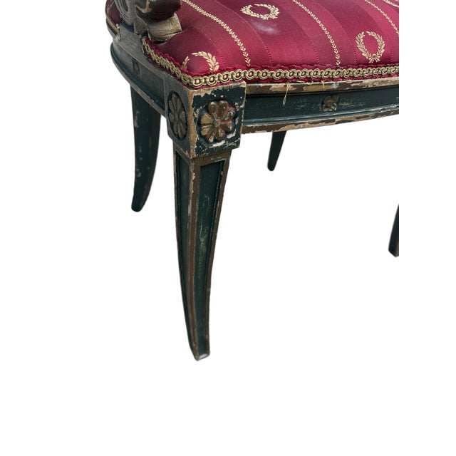 19th Century Venetian Hand Carved Empire Chair Italy For Sale - Image 12 of 12