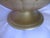 Light Yellow Vintage Hollywood Regency Faux Alabaster Gold Ribbed Metal Pedestal Base Wastebasket For Sale - Image 8 of 10