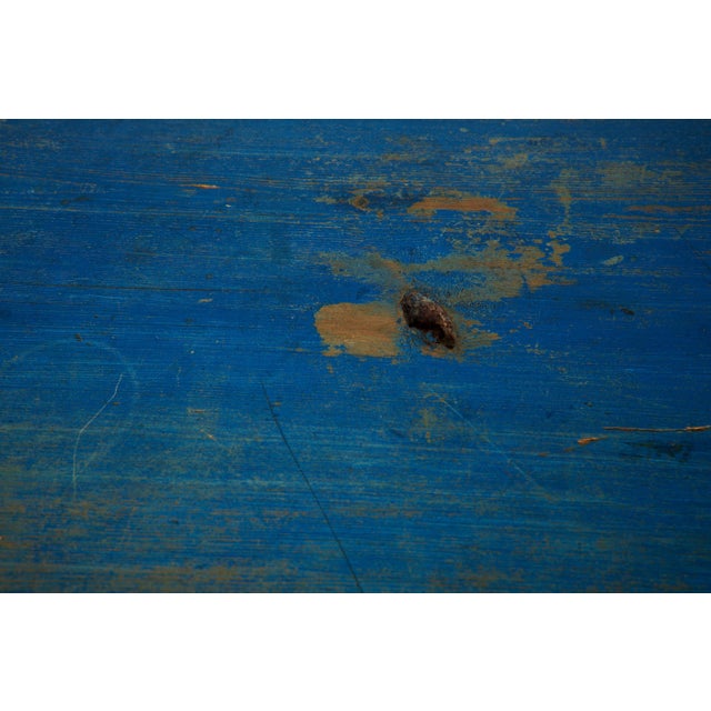 Northern Swedish Blue Country Table For Sale - Image 10 of 14