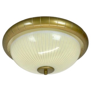 Round Metal Wall Light in the style of Gio Ponti, 1950s For Sale
